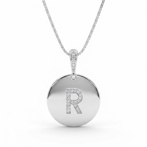 Colar Medalha Lisa Letra R