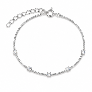 Pulseira 5 Zircônias Quadradas