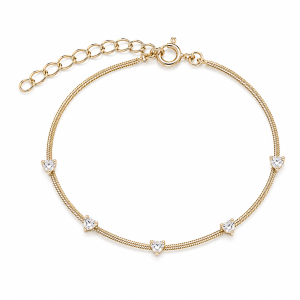 Pulseira Corações Cravejados