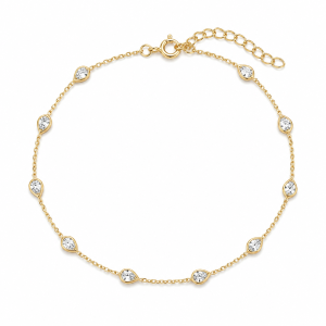 Colar Elo Cartier com Zircônias Gota