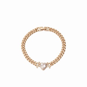 Pulseira Grumet Coração Cravejado