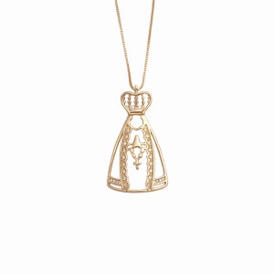 Colar Nossa Senhora Aparecida Vazado com Zircônias