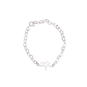 Pulseira Fé com Corações Infantil