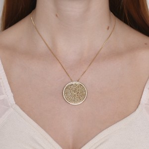 Colar Medalha Pai Nosso Cravejado