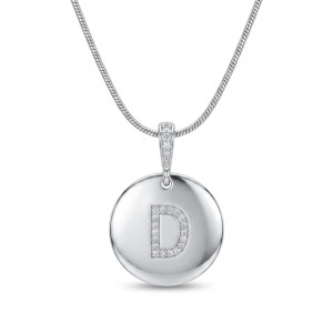 Colar Medalha Lisa Letra D