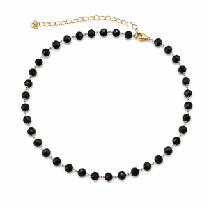 Colar Cristais Facetados Negros