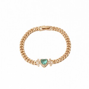 Pulseira Grumet Coração Cravejado