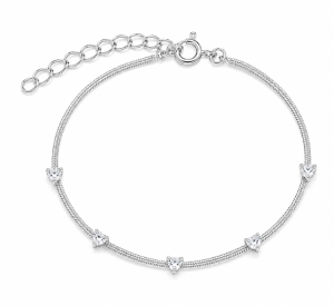 Pulseira Corações Cravejados